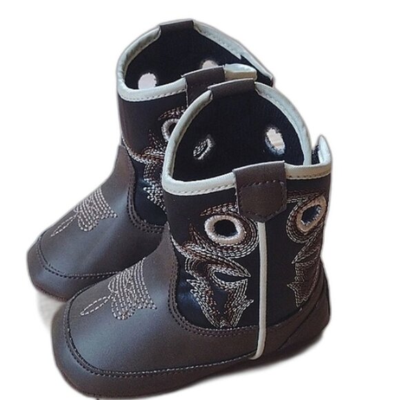Twister Baby Buckers Brown Cowboy Boots Size 3 - Picture 2 of 12
